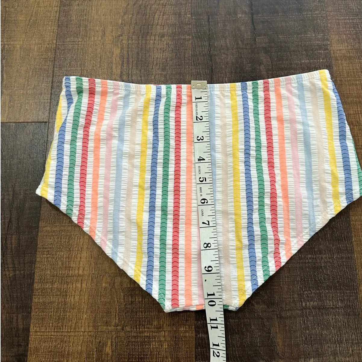 J. Crew Boy Short Bikini Bottom in Suckered Rainbow Stripe Size Small - Image 6