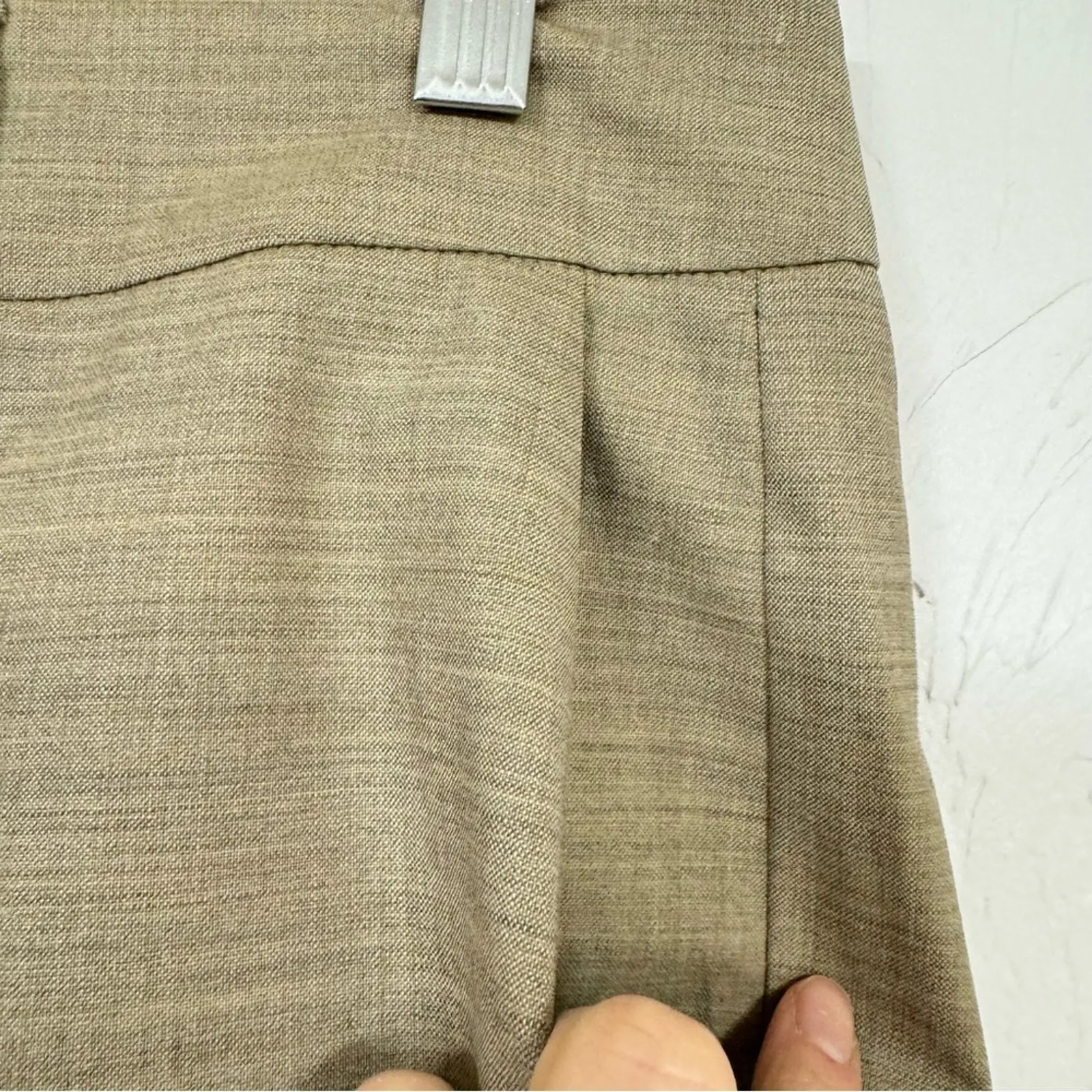 Banana Republic Tan Martin Fit Wide Leg Trouser Dress Pants Womens 6 Preppy Fall - Image 8