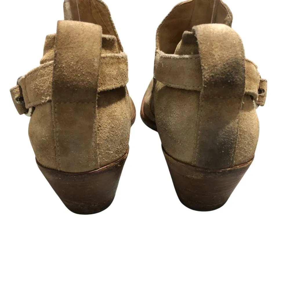 Rag & Bone Womens Sullivan Nubuck Ankle Booties Block Heel Beige Tan 39 US 9 - Image 7