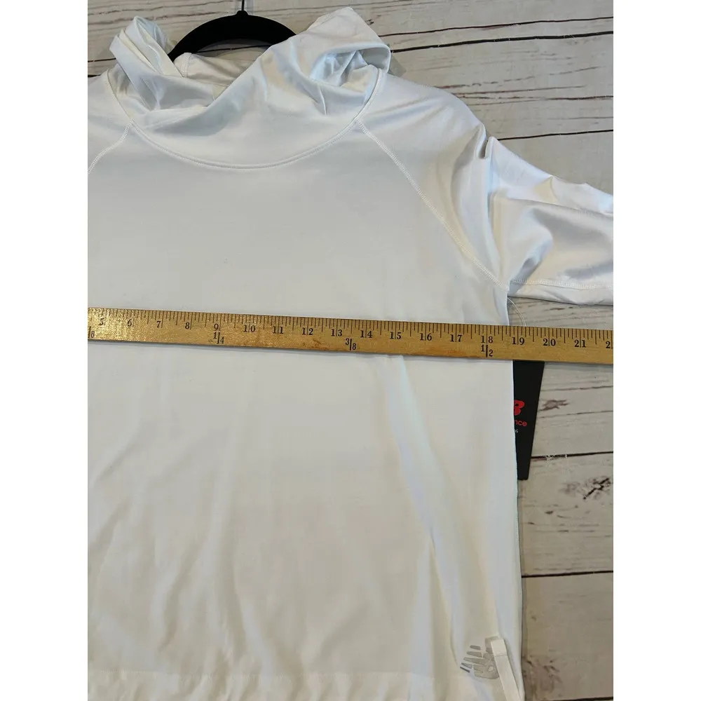 New Balance Womens White Hoodie Size S Drawstring hood Athletic Outdoor - Image 7