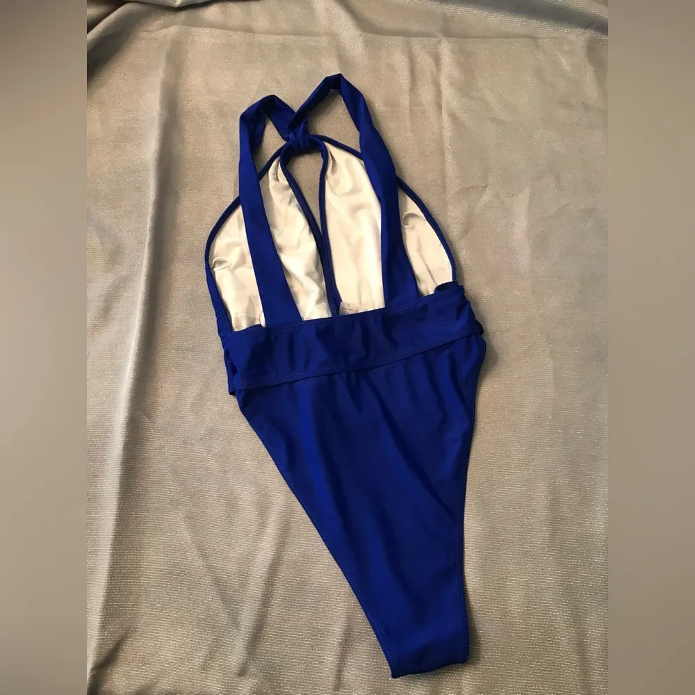 Blue One Piece Swimsuit Bathing Suit Sz L Size L - Image 4