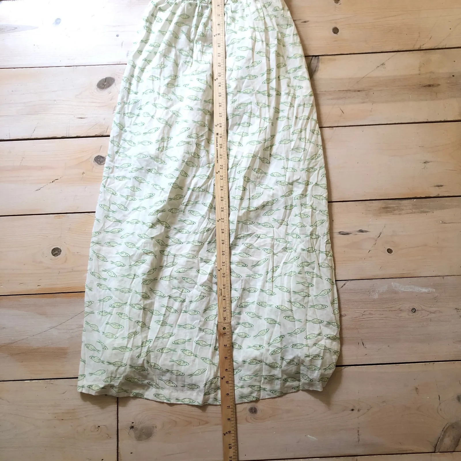 A New Day NWT Cream Green Halter Sundress Fish Sardine Print Size XS - Image 10