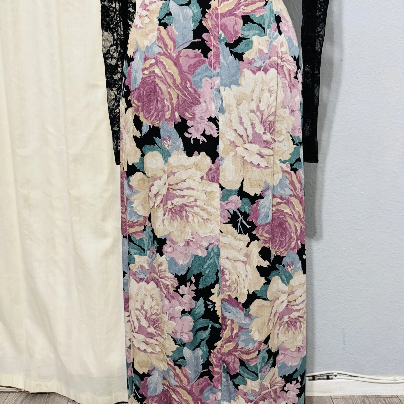 COMPONIX Vintage Floral Maxi Skirt Wrap Style Boho Cottagecore M Made in USA Purple Size 10 - Image 10