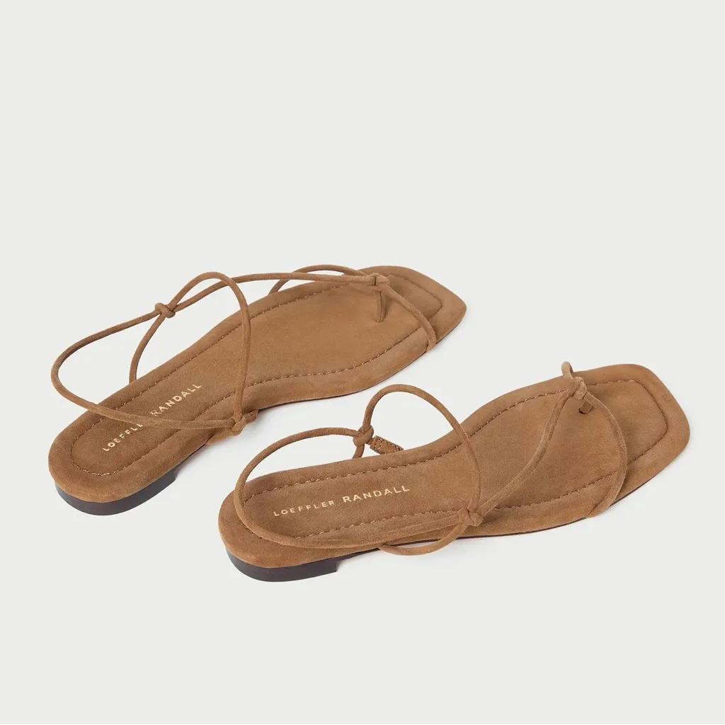 NWT Loeffler Randall Eleanor Strappy Flat Suede Sandals in Cacao Brown Size 9 US - Image 9