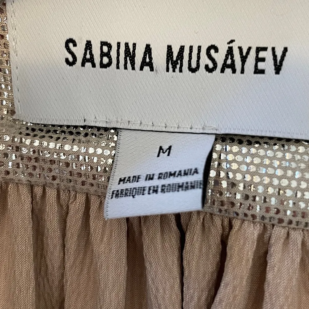 Sabina Musayev Anthropologie Mercury Silver Metallic Shirt Dress Size M - Image 9