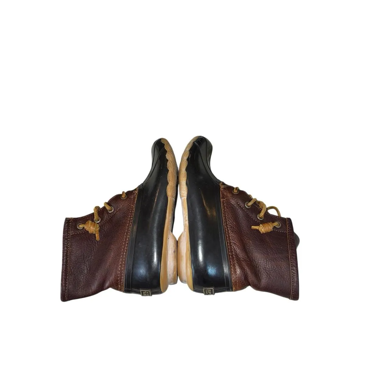 Sperry Top-Sider Brown Rubber Leather Lace Zip Duck Boots Sz 6 M Style STS91176 - Image 6