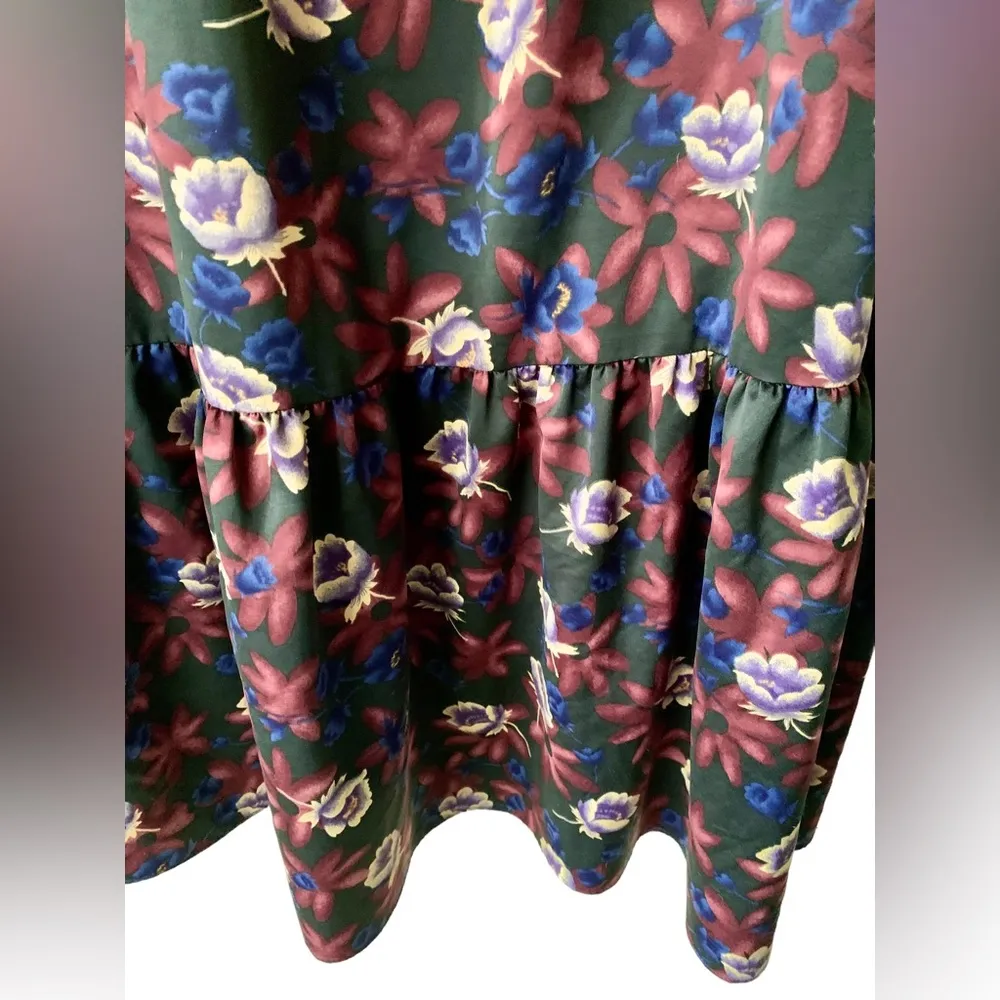 Free People smocked ruffle satin floral maxi dress or maxi skirt boho Y2K - Image 6