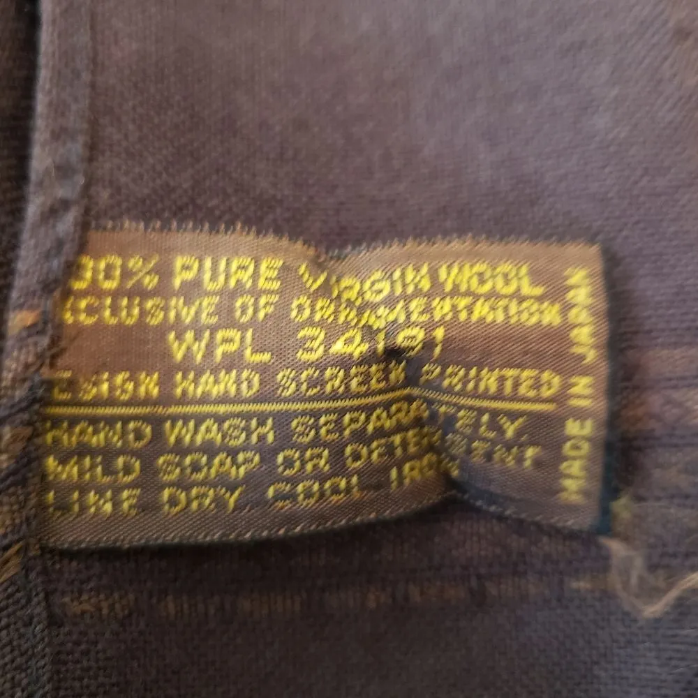 100% Virgin Wool Scarf made In JAPAN Brown - Image 2