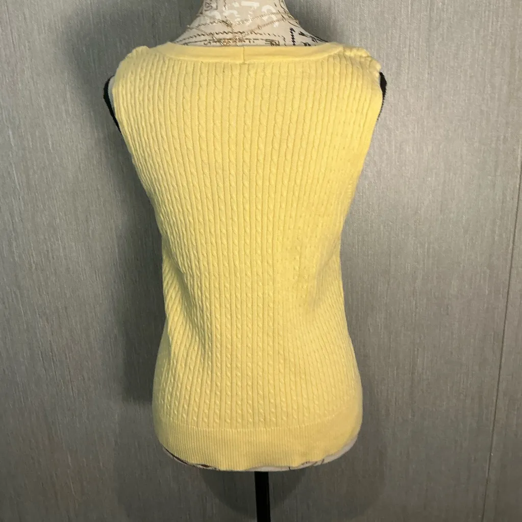 JEANNE PIERRE Yellow Scoop Neck Sweater Size Large - Image 5