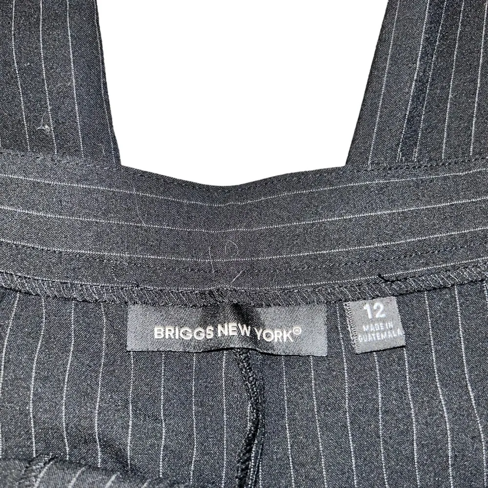 Black Dress Pants White Stripe Briggs New York Design Women’s Size Large 12 Fit! - Image 3