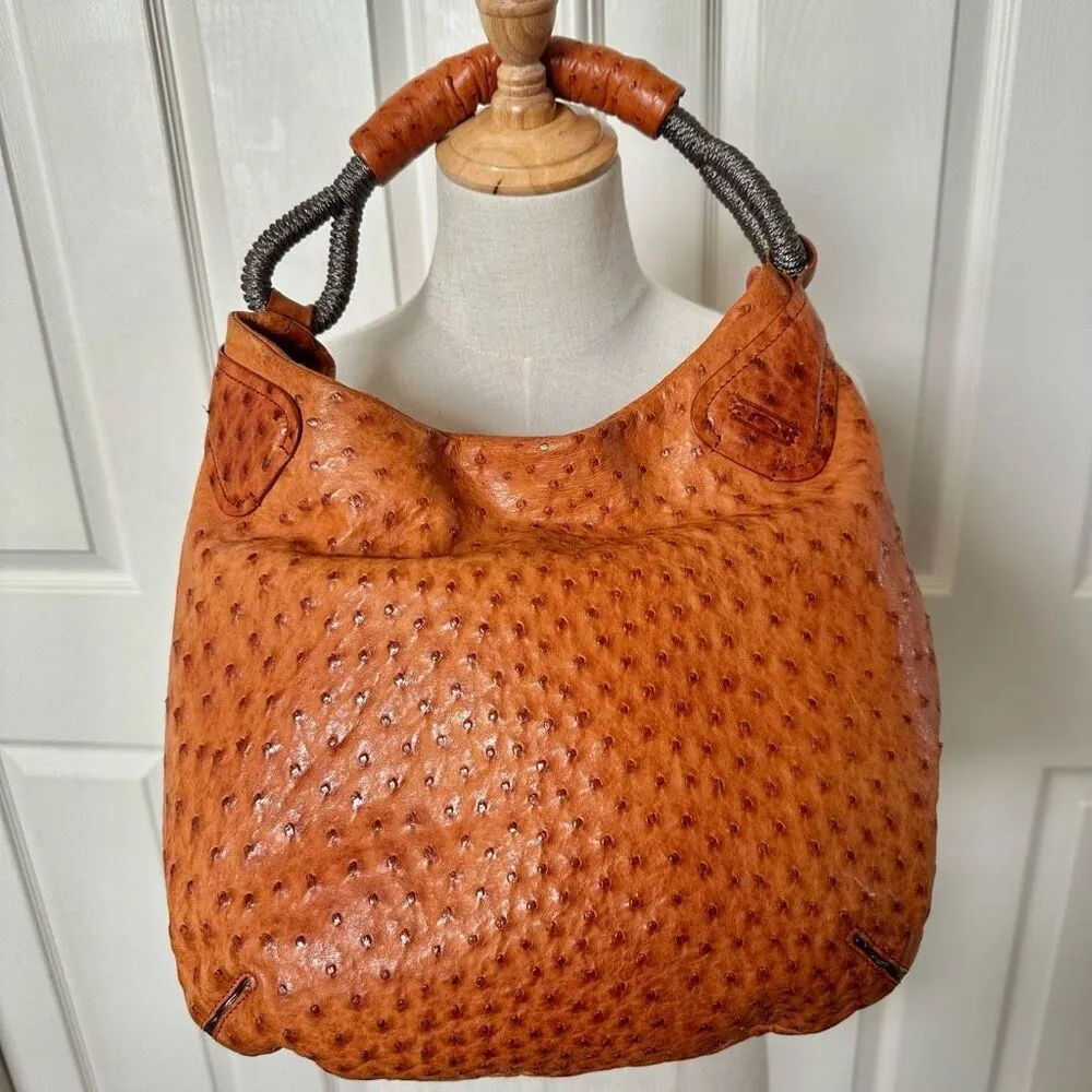 Nuti orange ostrich shoulder bag - Image 3