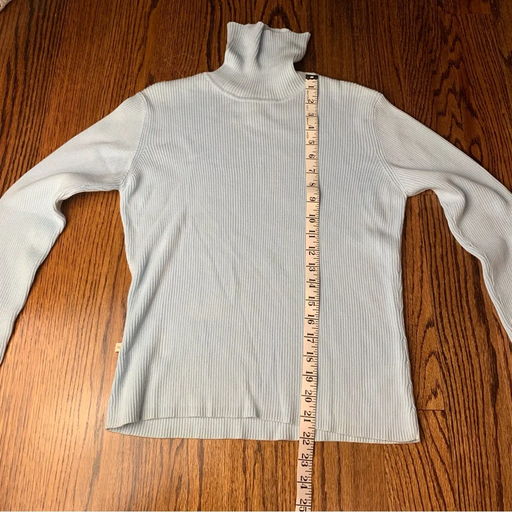 Peck & Peck Light Blue Turtleneck Sweater - Image 2