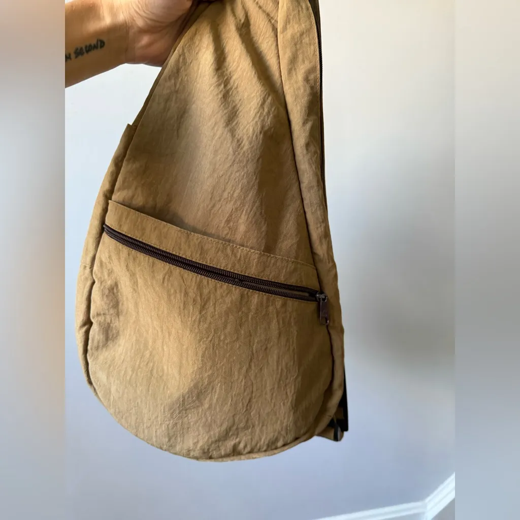 Ameri Bag Healthy Back Travel Bag Crossbody Sling Bag Canvas Brown Tan - Image 3