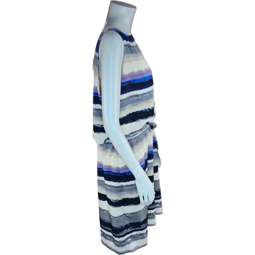 DAISY FUENTES Womens XL Drop Tie Front Elastic Waist Sleeveless Striped Dress - Image 6