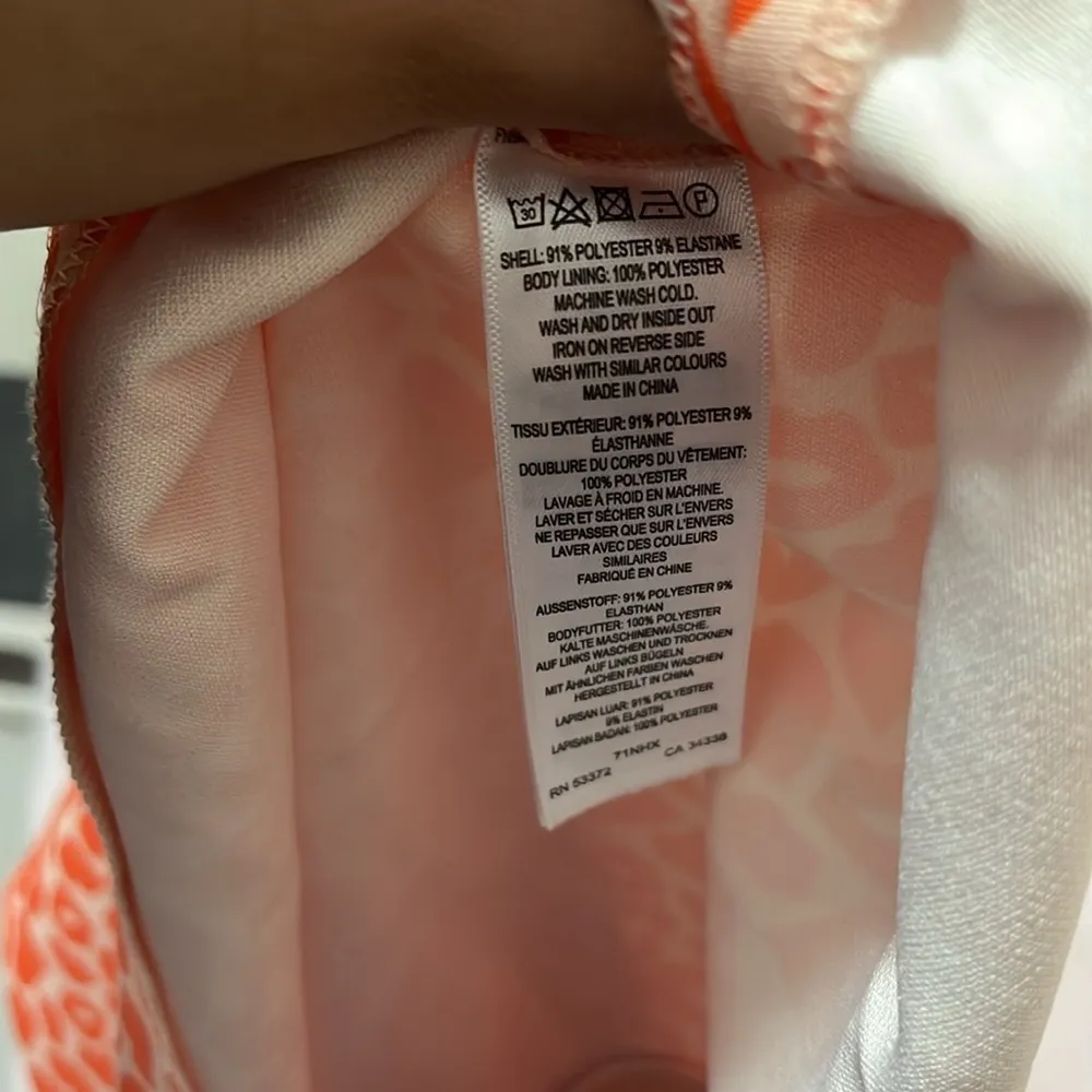 French Connection Orange Hearts & Kisses Print A-Line Dress - Image 7