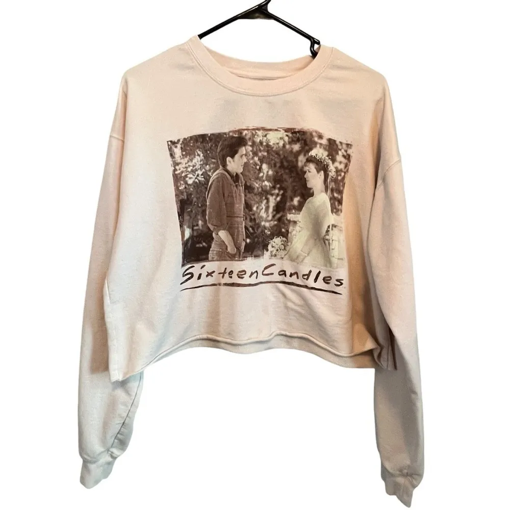 Sixteen Candles Cropped Oversized Movie Sweatshirt Molly Ringwald Size S Pink - Image 2