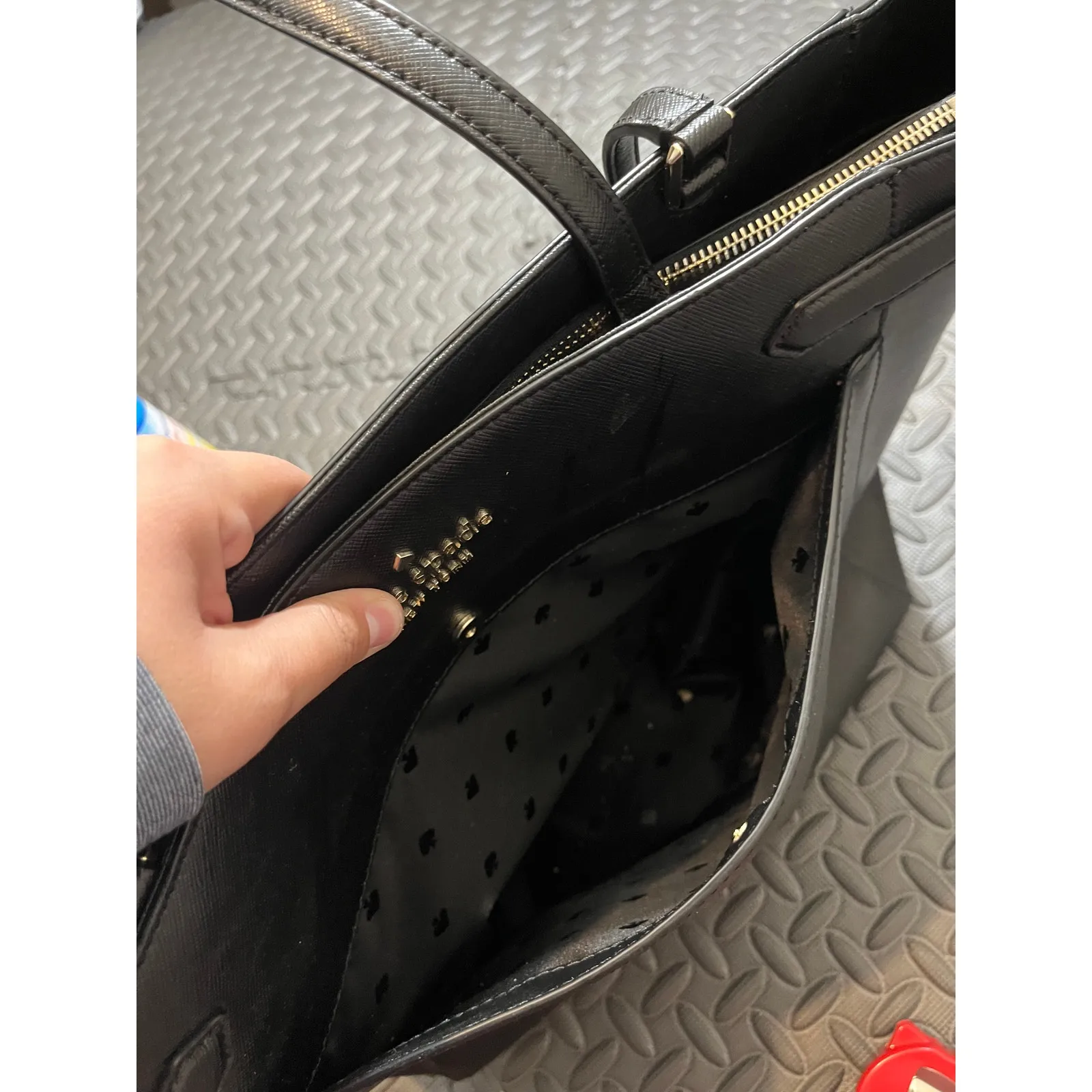 Kate Spade Staci BLACK Saffiano Leather Tote Bag‎ Purse Handbag Computer Travel - Image 13