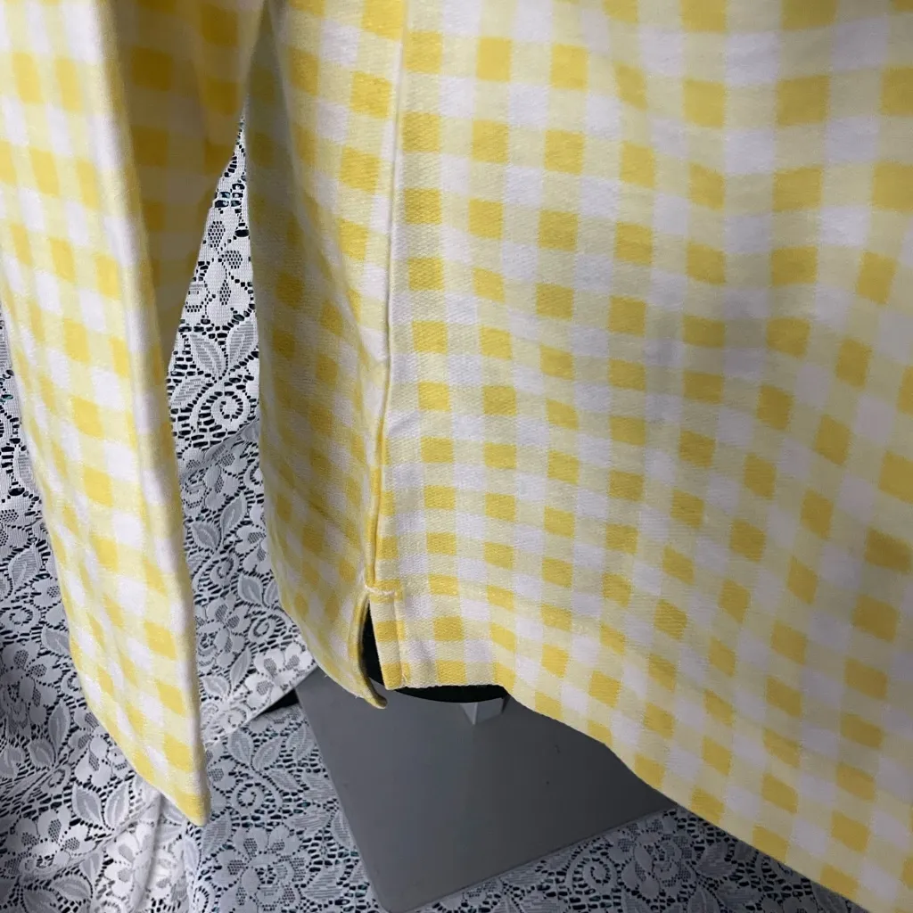 Croft & Barrow 2X Yellow Gingham Long Sleeve Top NWT - Image 3