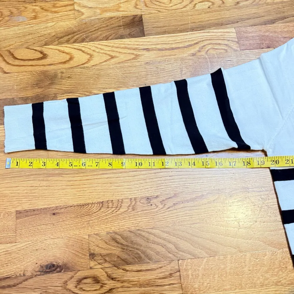 Bobeau Women’s Medium White Black Striped V-neck long sleeve Corporatecore Work - Image 8