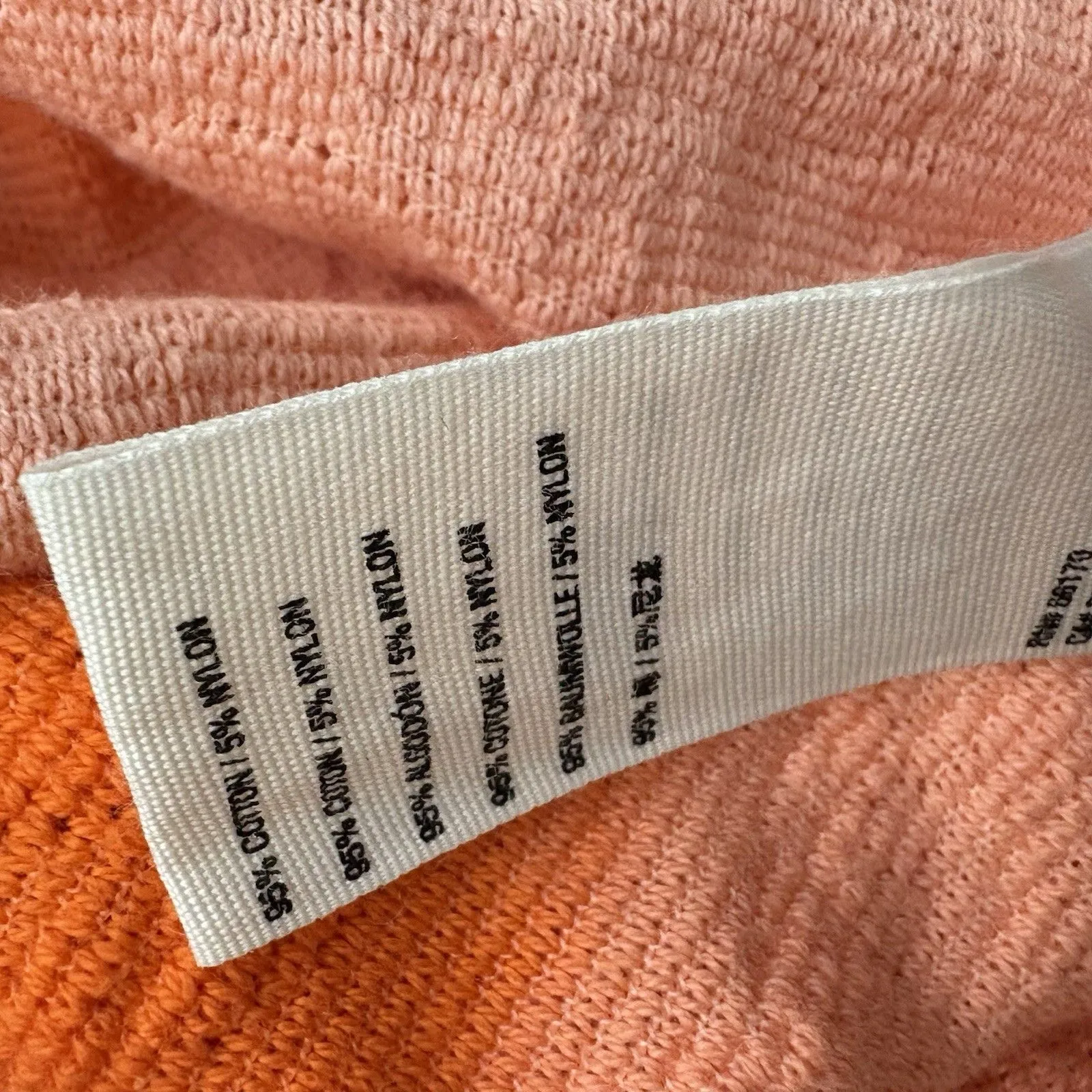 Free People Pullover Sweater Orange Tie Dye Henley Sunrise Polo Rib Collar M - Image 6