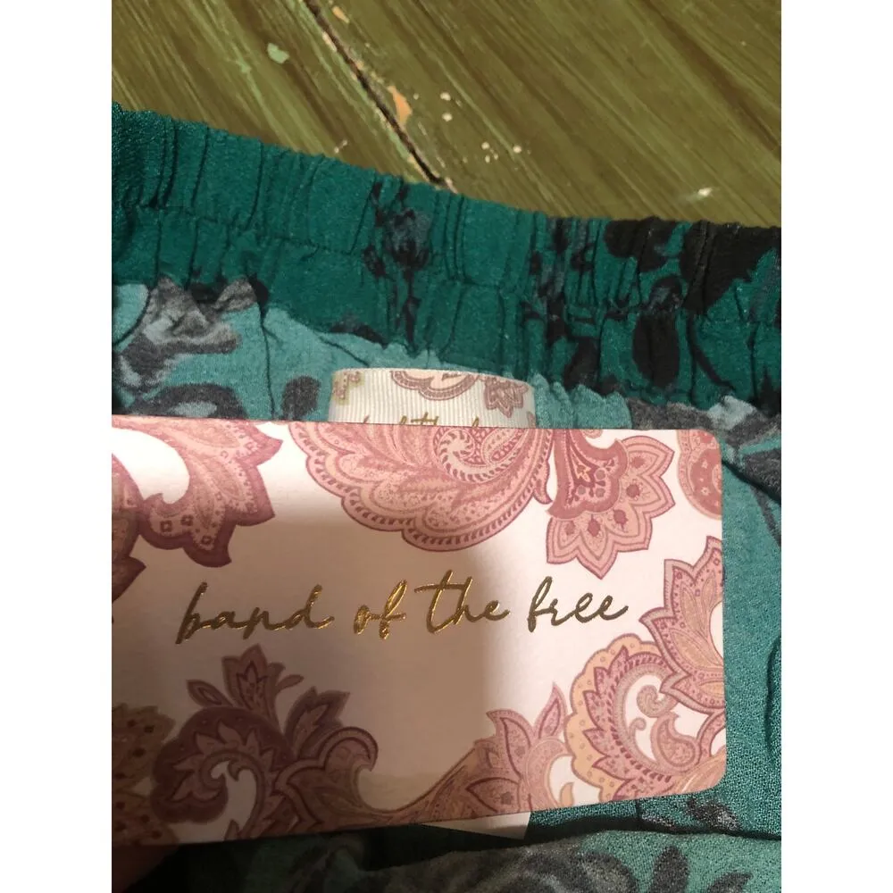 Band of Gypsies NWT Etta Emerald Floral Midi Skirt Size M - Image 5