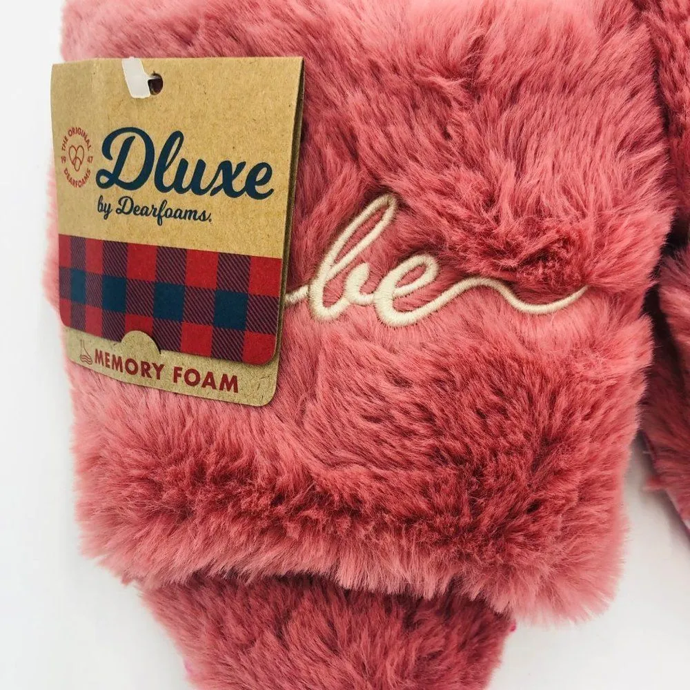 Brand New Be‎ Mine Dluxe Fur Slide Slippers Pink Size Large For Women - Image 3