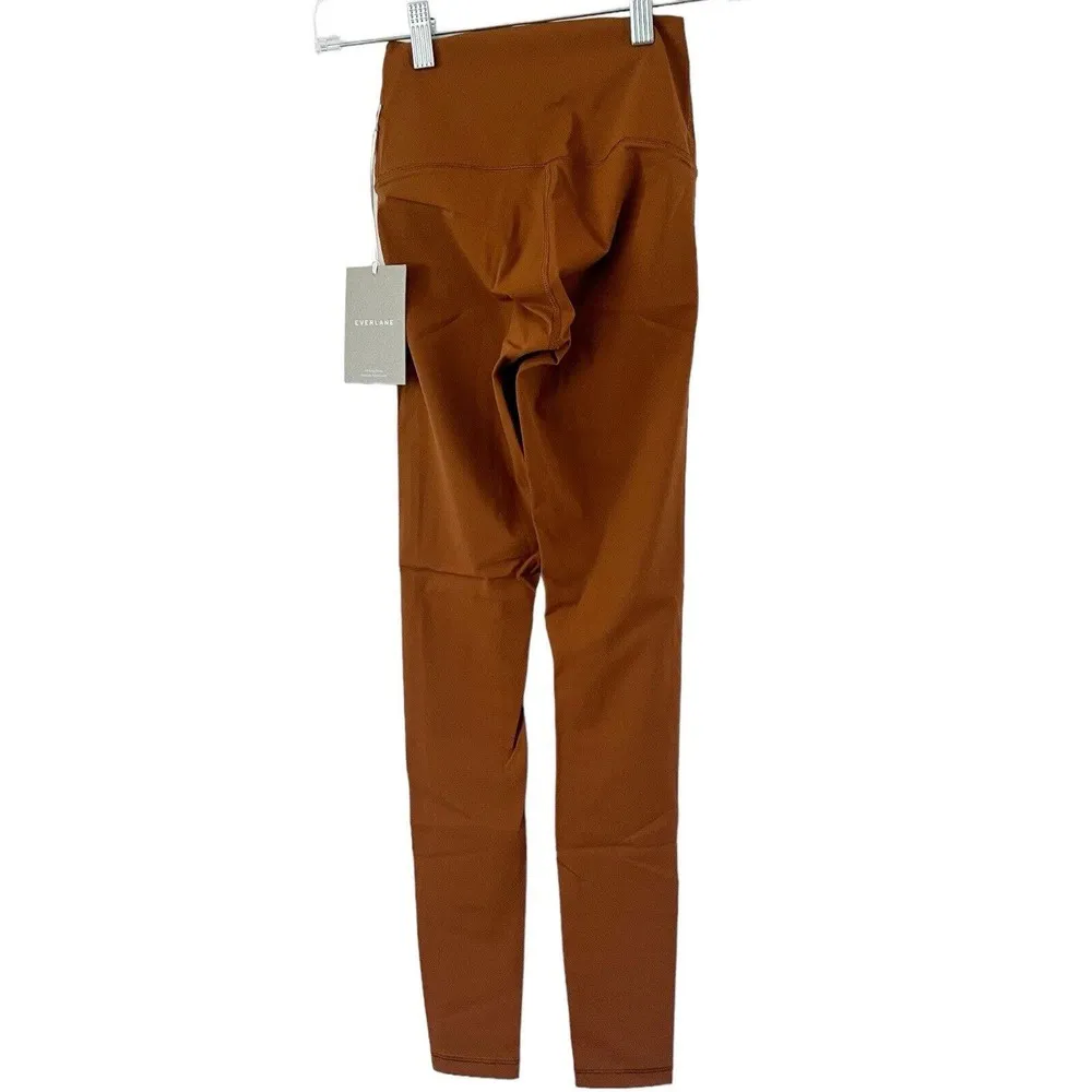 NWT Everlane Perform High Waisted Full Length Amber Brown Athletic Leggings XXS - Image 3