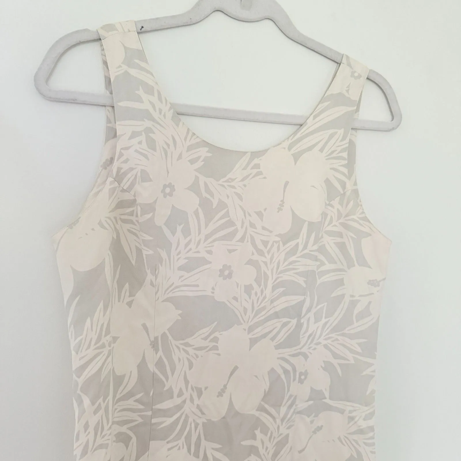 Pineapple Moon Silk Dress Tropical Floral Sleeveless Lightweight Resortwear Sz S - Image 7