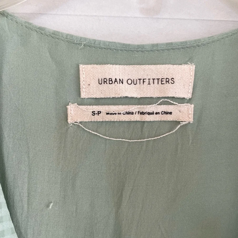 Urban Outfitters Mint Plaid Chiffon Plunging Button-Down Romper - Image 14