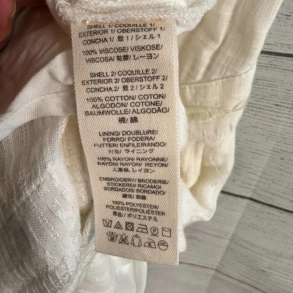 Free People Birds of a Feather Womens size 0 Cream Mini Embroidered Dress - Image 12