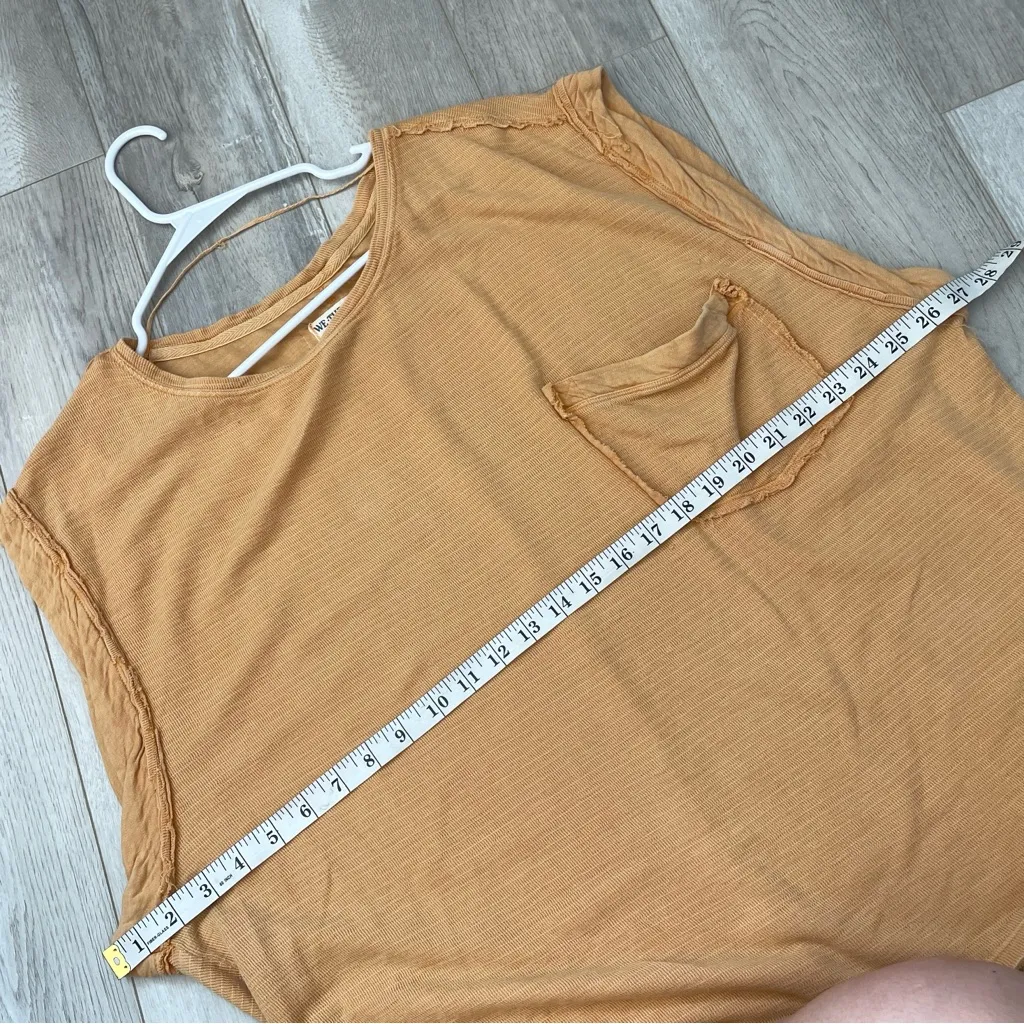 Free People Tee Shirt our time slouchy womens Orange large oversized boho casual - Image 4