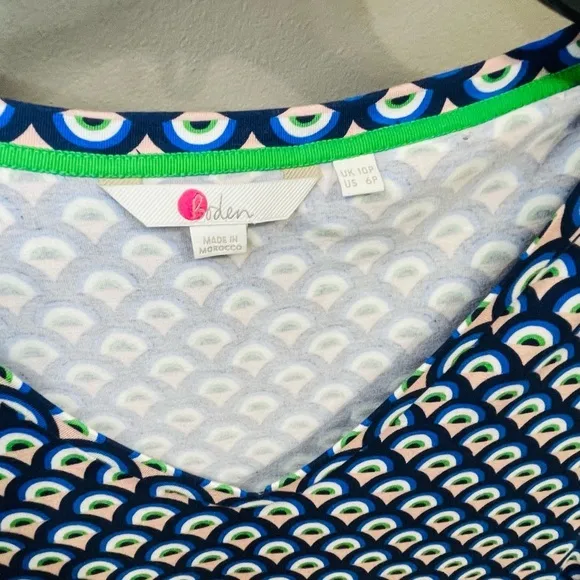 Boden Women’s Tori Jersey Tunic Mini‎ Dress Mod Retro Size 6P Green - Image 4