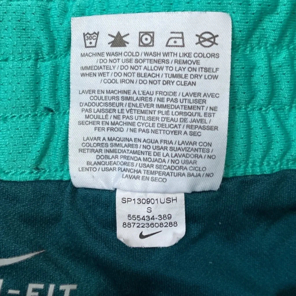 Nike Teal Dri-Fit Athletic Shorts Size Small - Image 3