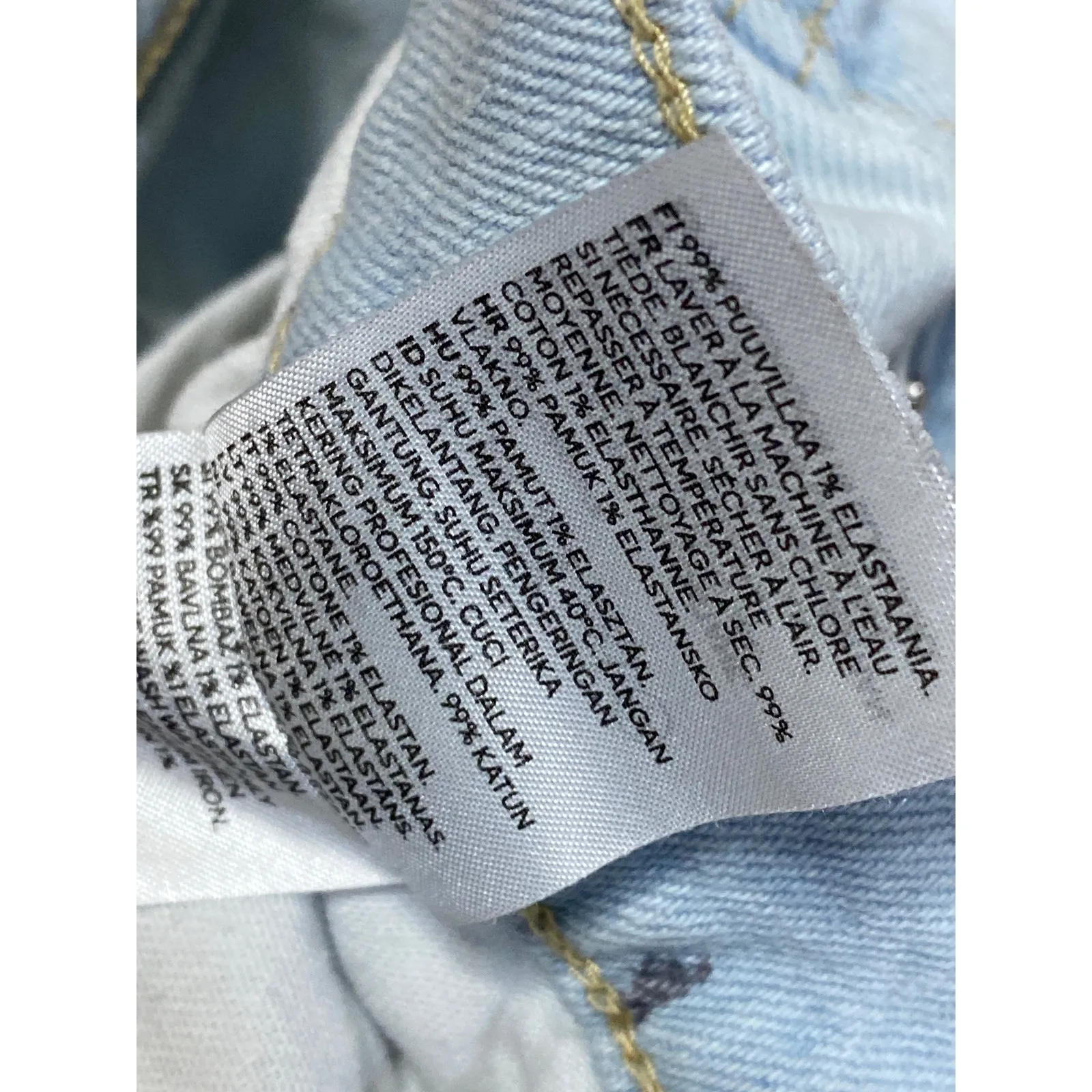 H&M Women's White Distressed Ripped High Rise Skinny Denim Jeans Pants Sz 30/32 - Image 4