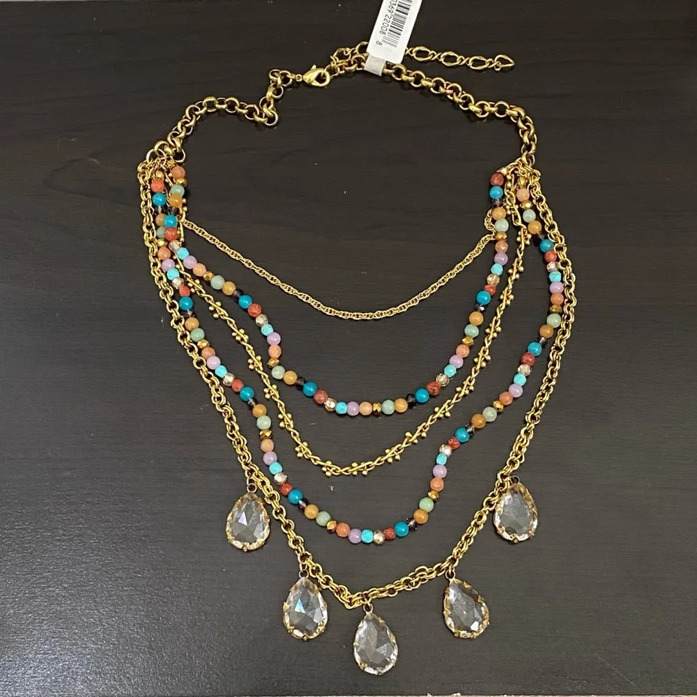 NORDSTROM Multi-layered Beads and Chains Necklace NWT - Image 5