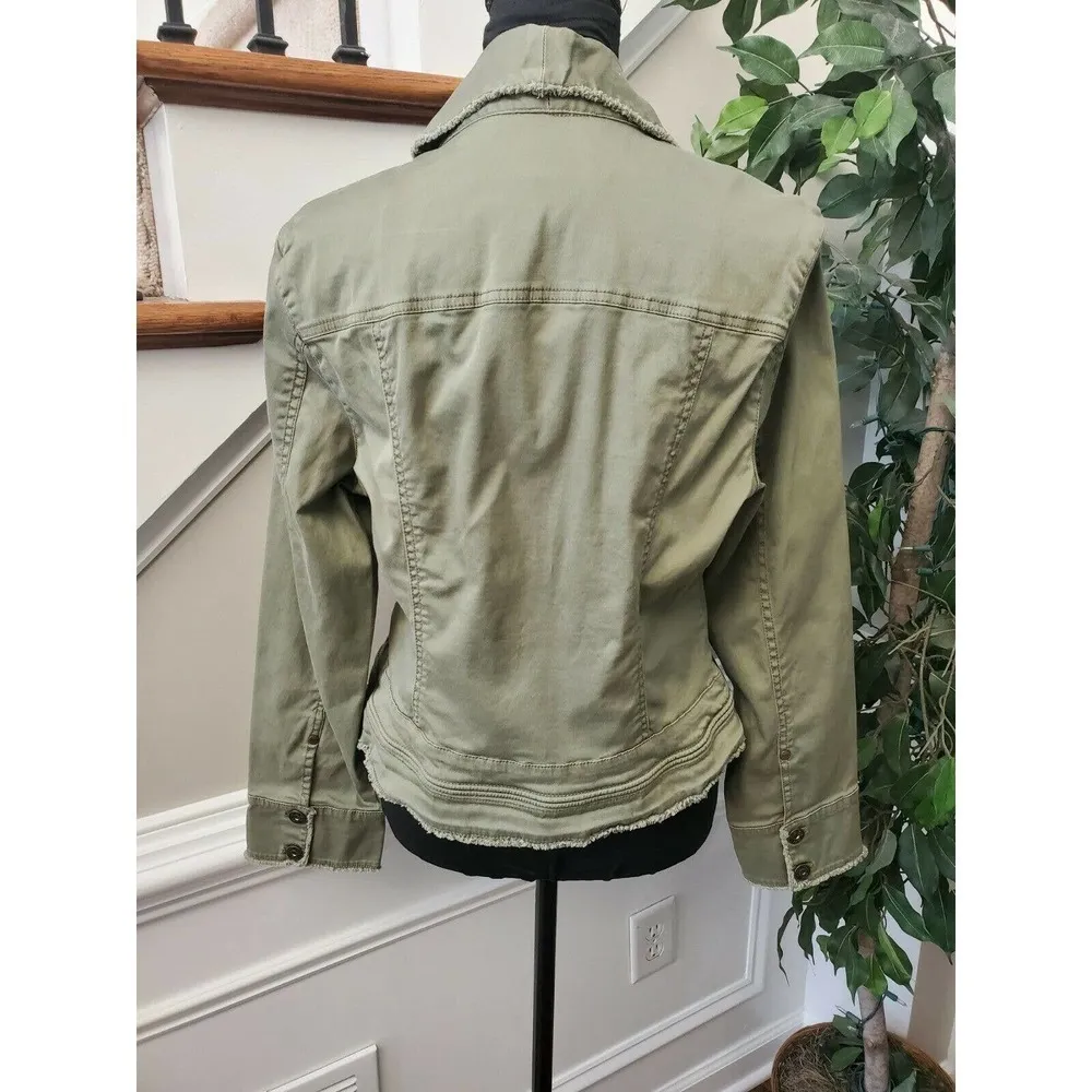 Jones Wear Jeans Women's Green Cotton Long Sleeve Button Casual Jacket Size L - Image 8