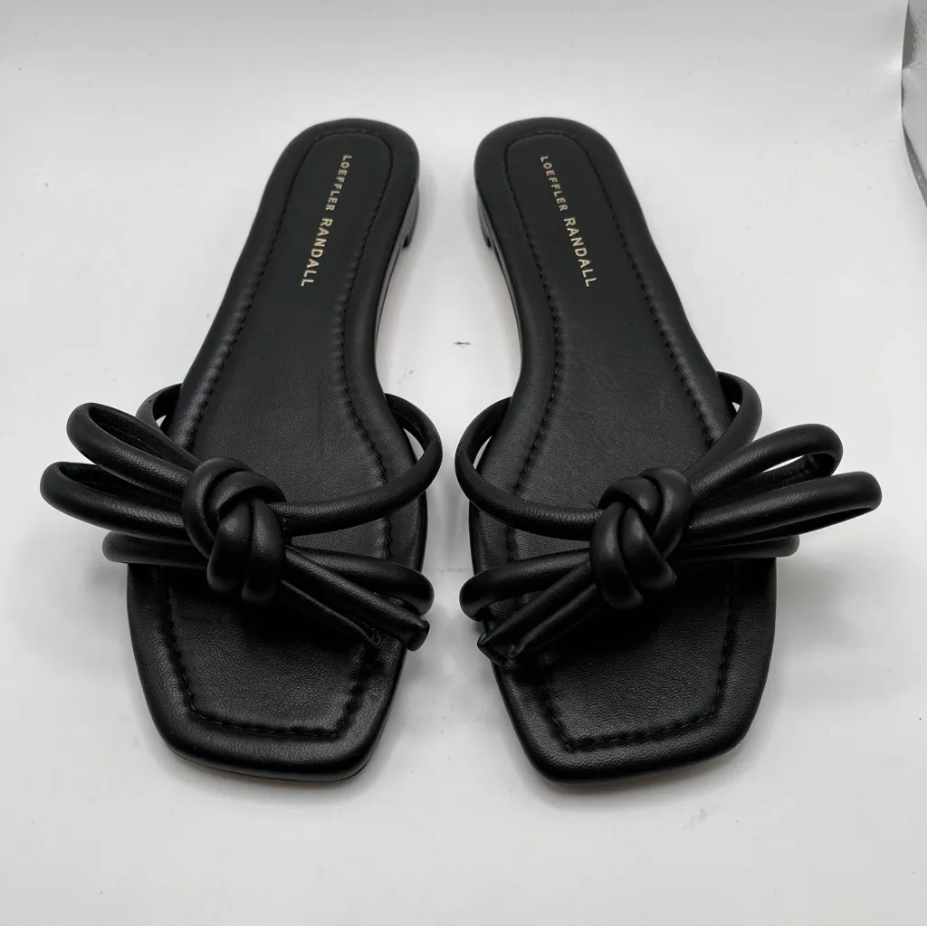 Loeffler Randall Hadley Bow Slide Sandal black leather size 7.5 - Image 3