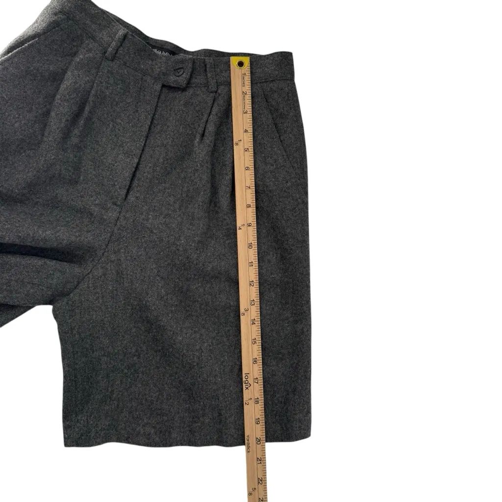 Vintage Savannah High Waist Gray Paperbag 100% Wool Shorts 8" Inseam Size 10~28” - Image 8