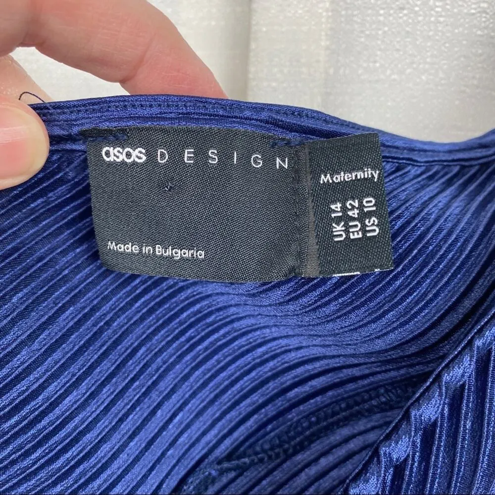 ASOS Maternity Blue V Neck Body Con Dress Sz.10 NWT - Image 5