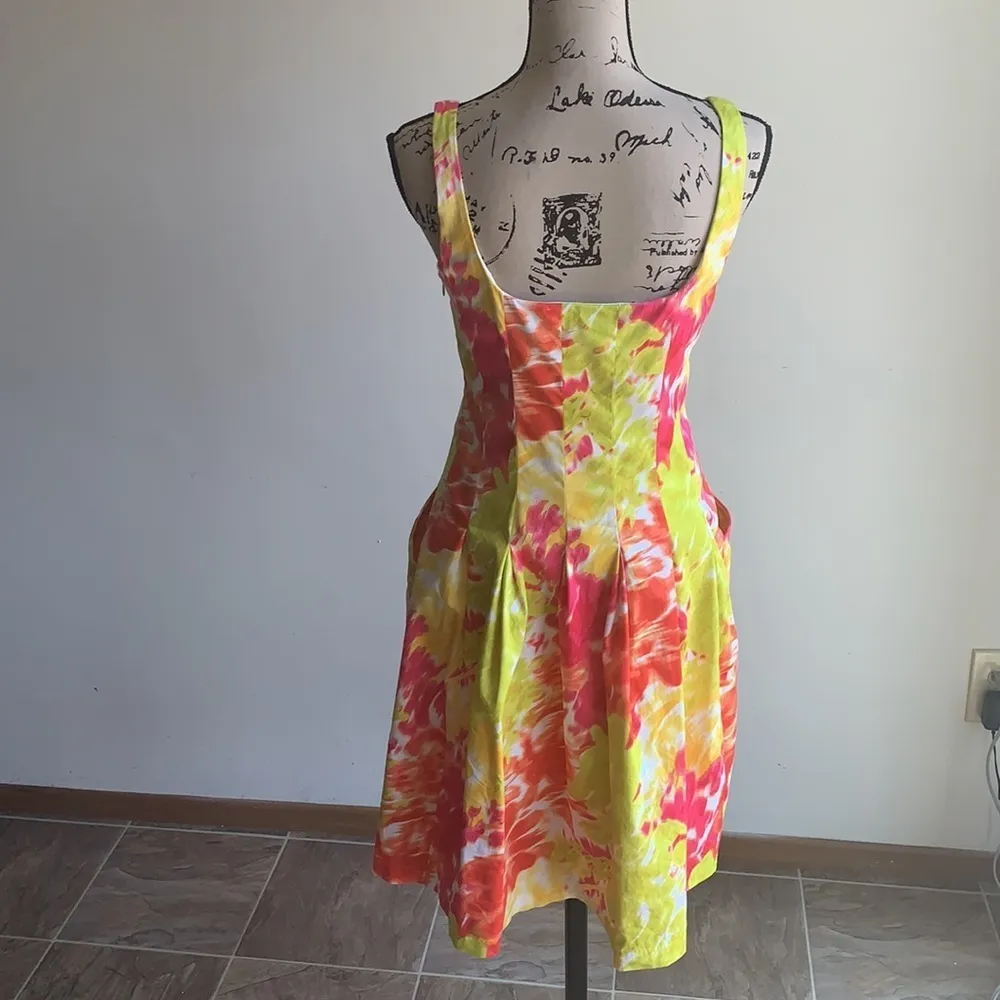American Living Fit And Flare Colorful Tie Dye Dress Size 8 - Image 10
