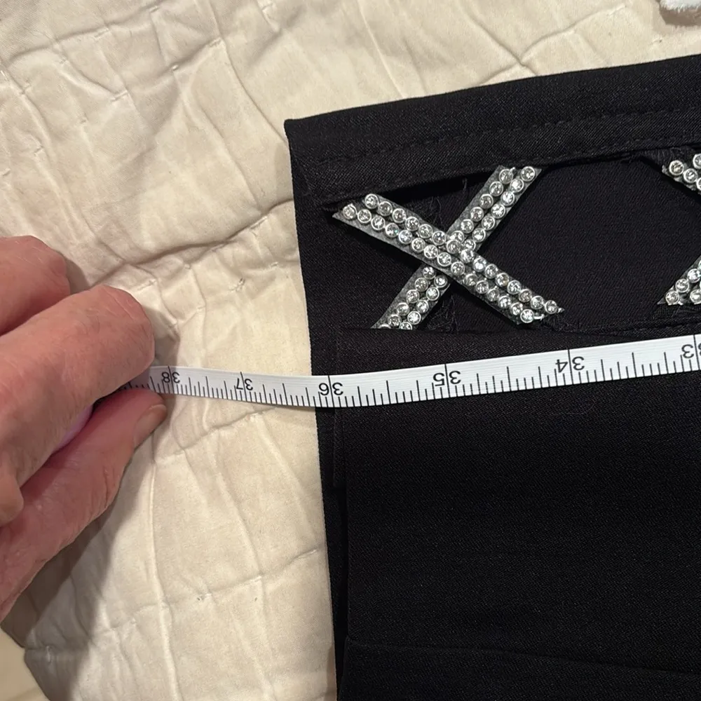 Patchington black rhinestone bottom detail beautiful pant. Front pockets Size 12 - Image 6