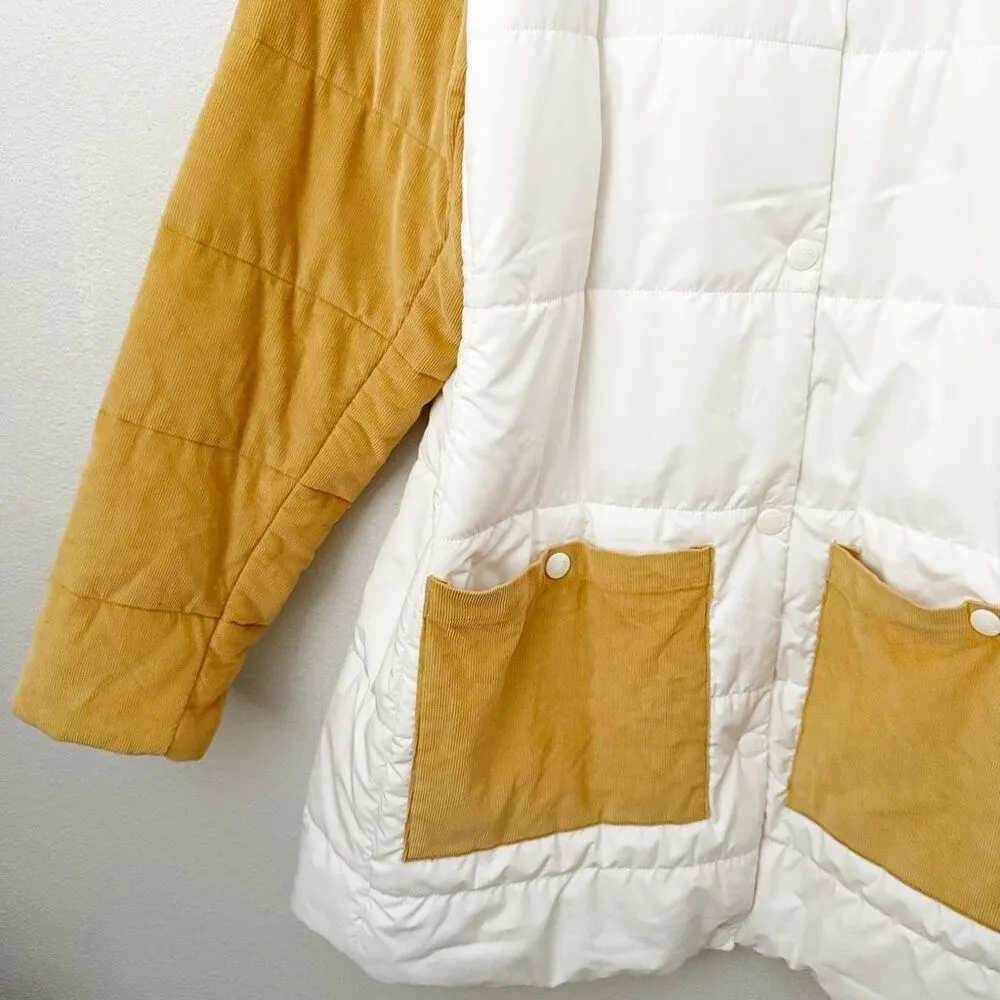 THE NORTH FACE | W Harway Collarless Midi Puffer Coat Jacket Off White Tan | XXL - Image 6