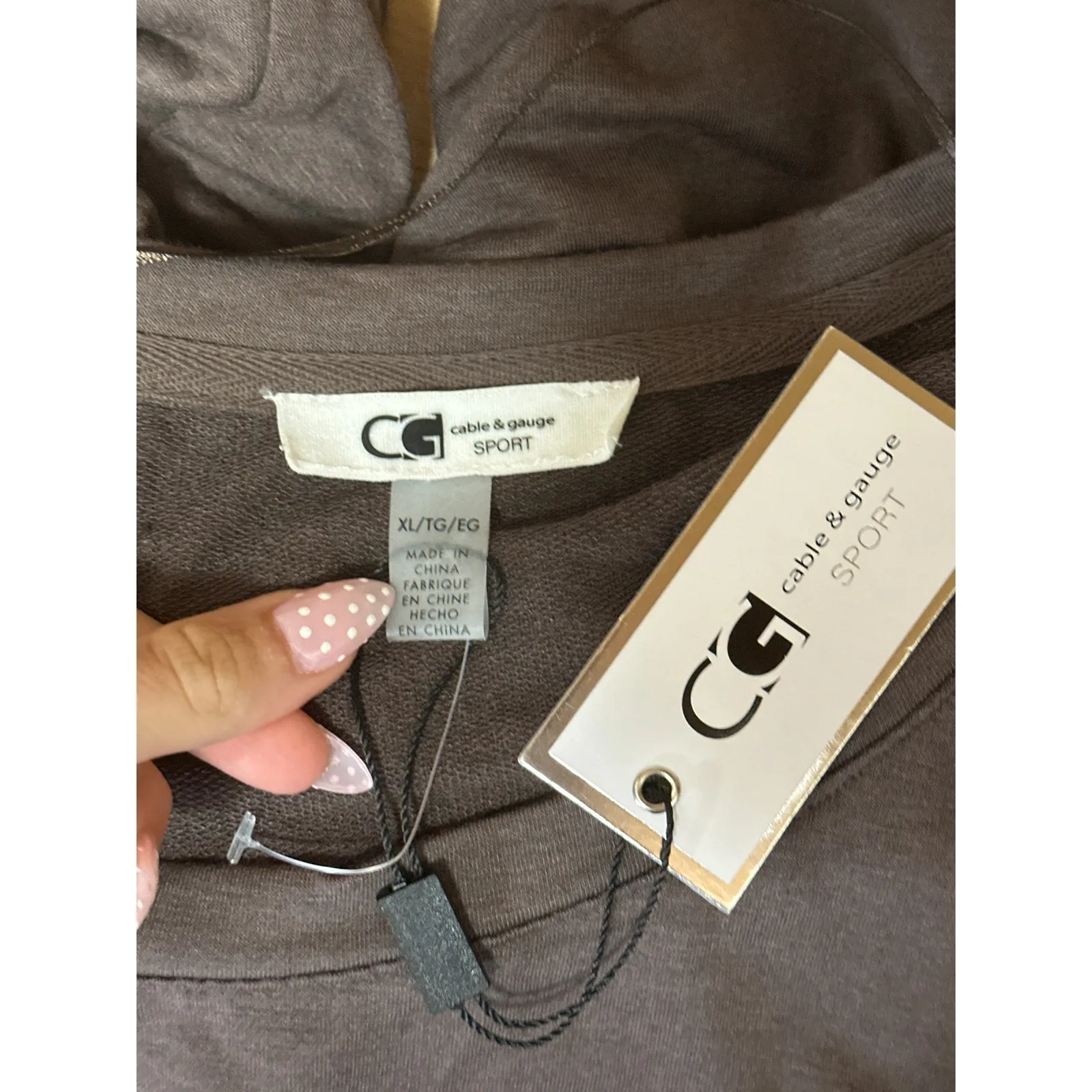 NEW Cable & Gauge Brown Knot Front Short Sleeve Crewneck Mini Shift Dress Sz XL - Image 3