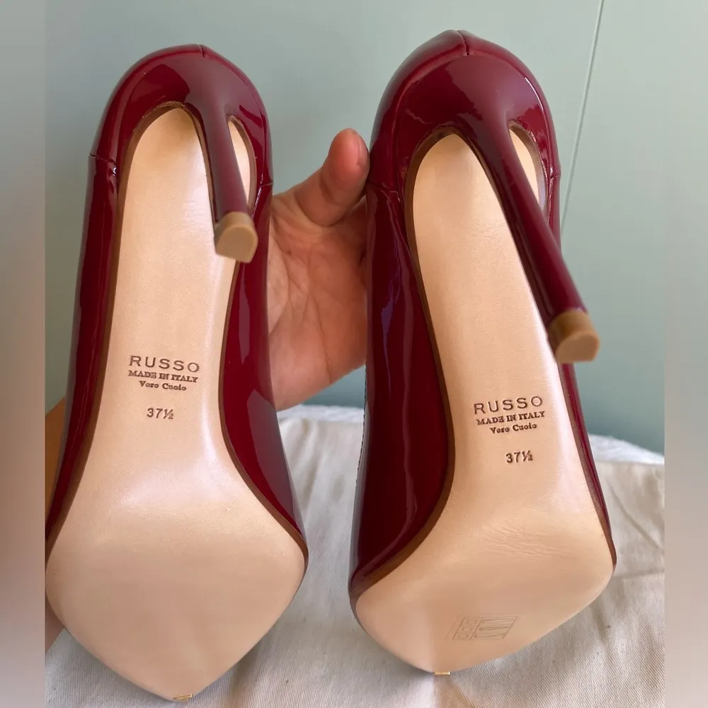 NWOB  R1P057 Vernice Amaranto (Red Patent Leather) Pump Sz 37.5 - Image 10