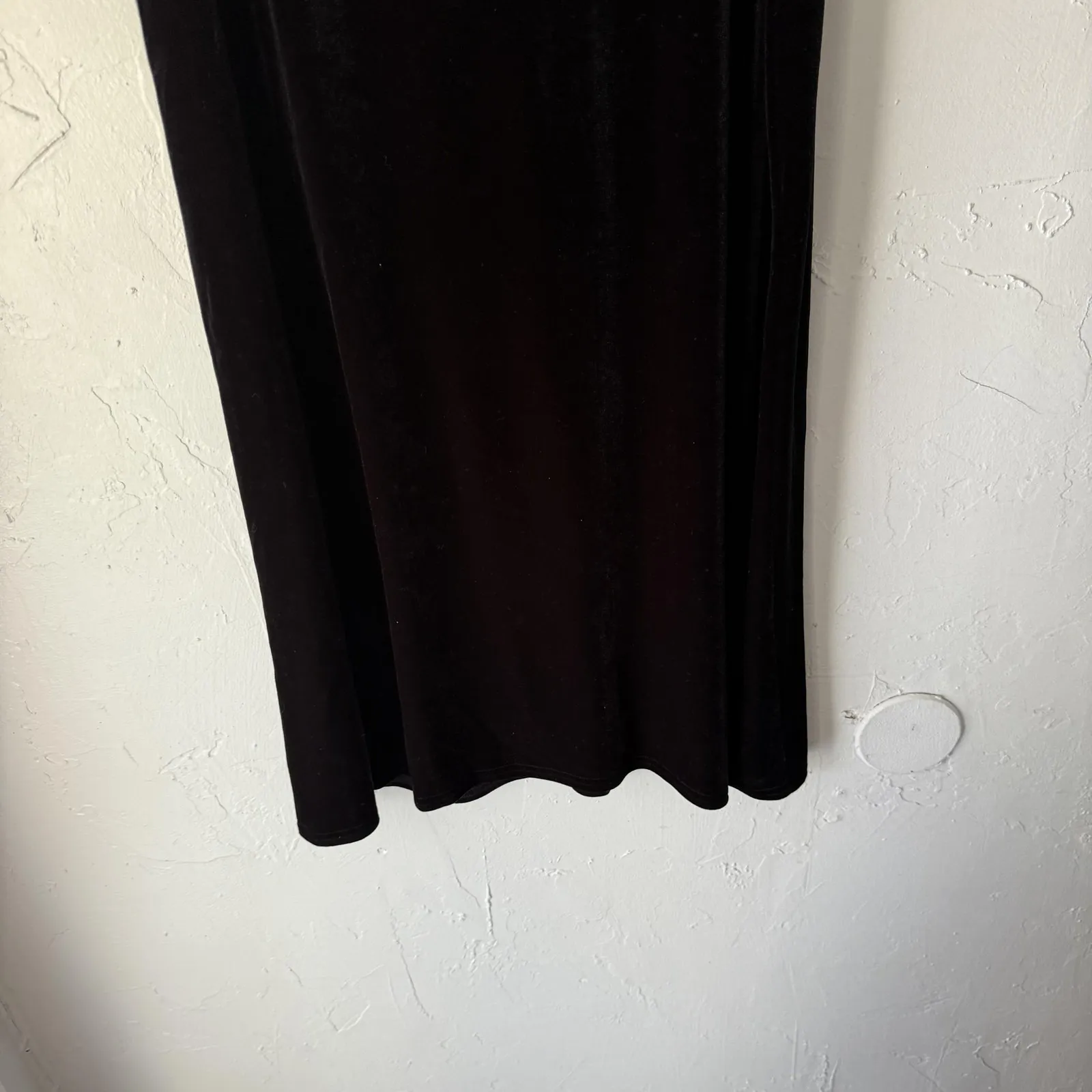 Kathie Lee‎ Collection Skirt Vintage 90s Medium Black Velvet Long Maxi Witchy - Image 3