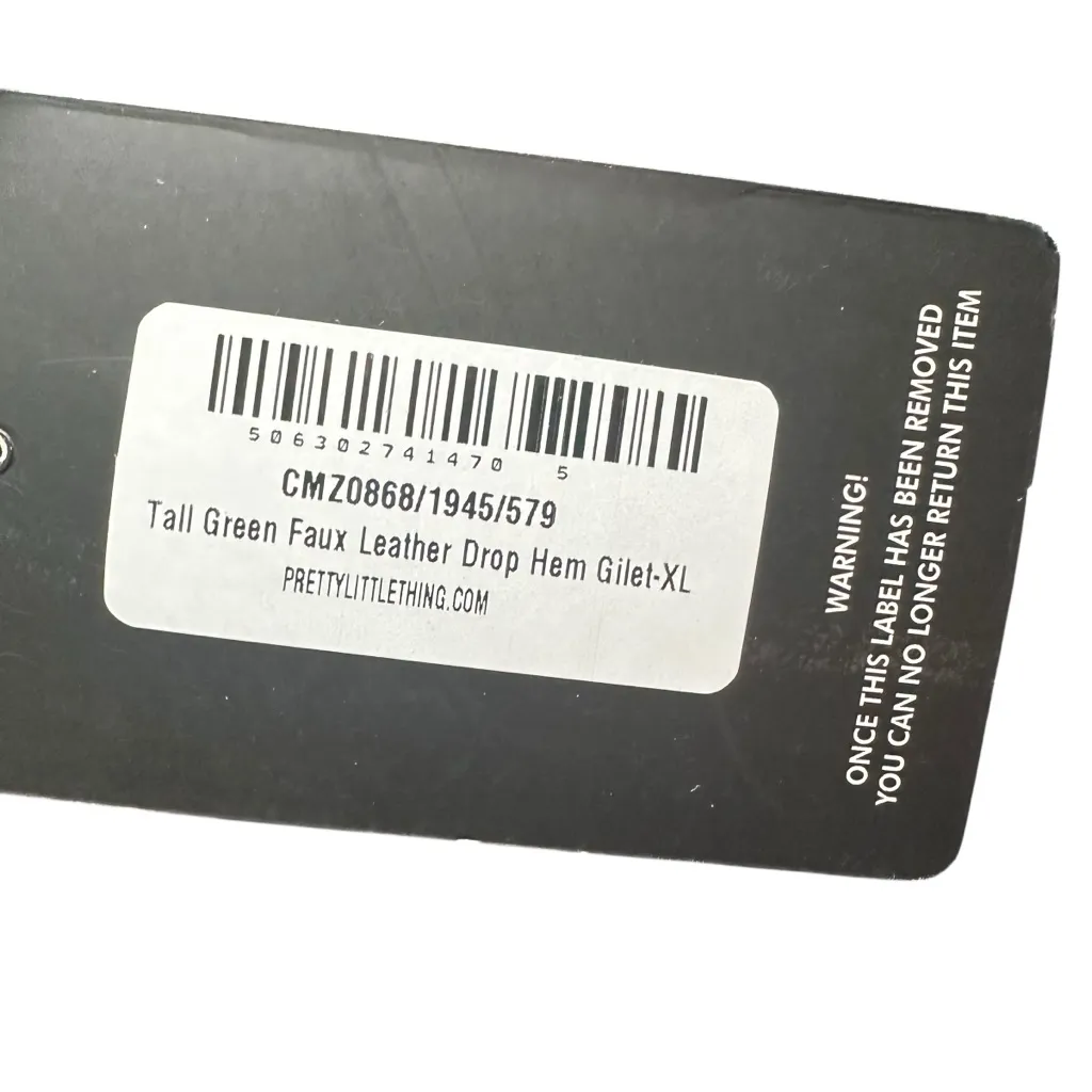 Pretty Little Thing Green Faux Leather Vest Size XL Tall NWT - Image 6