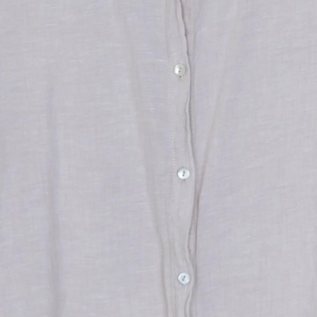 Sigrid Olsen Womens Button Down Linen Shirt Size M Roll Tab Sleeve‎ Beige Beachy - Image 4