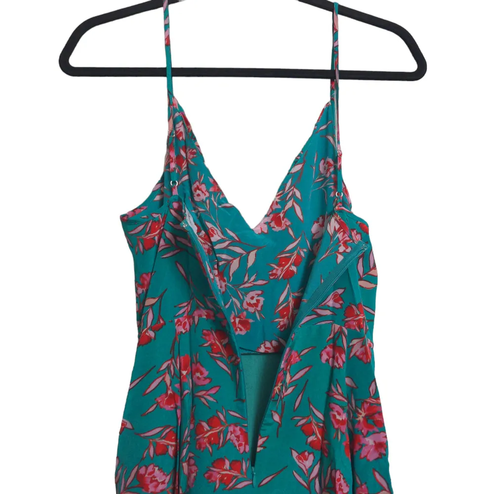 Yumi Kim Anthro Vienna Silk Floral Print A-Line Dress Dandelion Emerald 4 New - Image 8