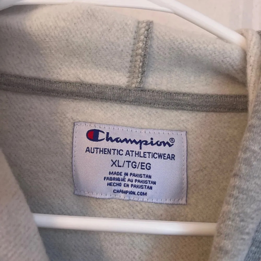 Champion Womens Cropped Gray Hoodie W/ Blue Logo XL - Image 4