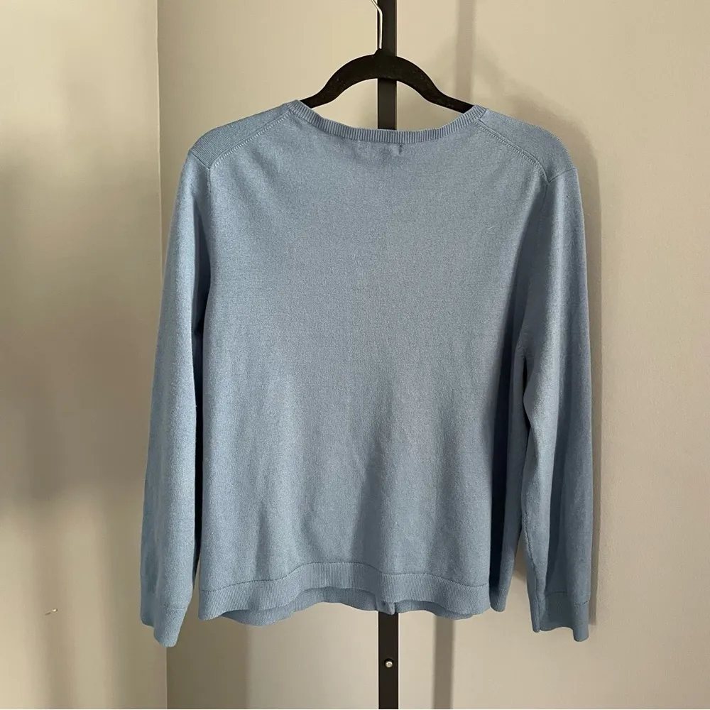 Lands' End Light Blue Button Front Cardigan Size XL - Image 2